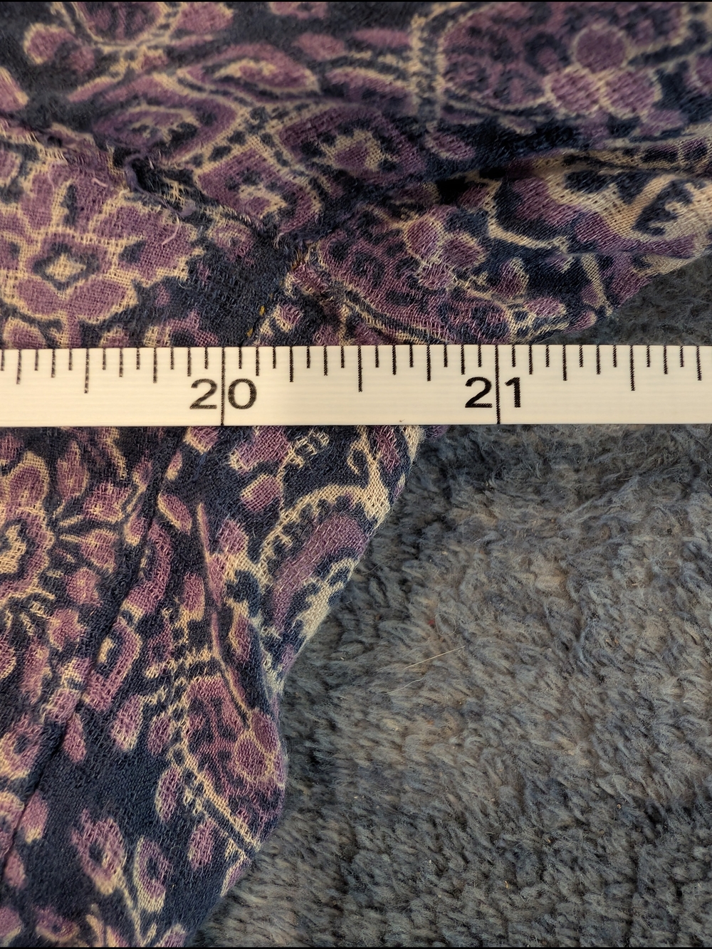 Anthropologie Medium Petite Lavender and Navy Paisley Button-Front Blouse - Picture 7 of 8